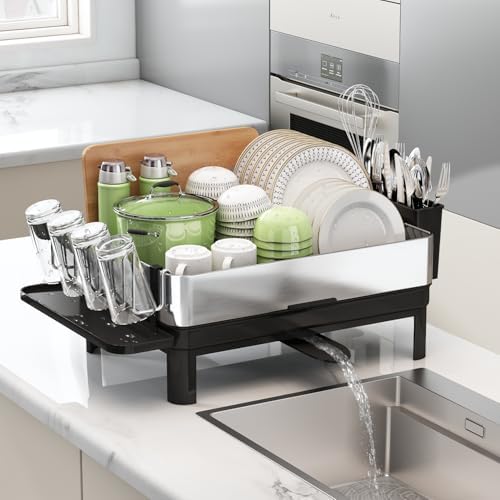 Amazon.com - Polder Harmony Dish Rack, Sturdy Dish Drying Rack with 2 ...