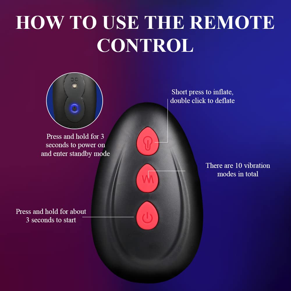 Plug Anal Gonflable Et Vibrant Télécommandé MR PLAY - Noir, Silicone, Pour Couple
