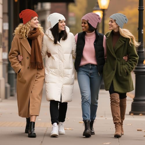 Image of Durio Winter Hats for Women Cable Knit Beanie Soft Womens Beanies Thick Winter Hat