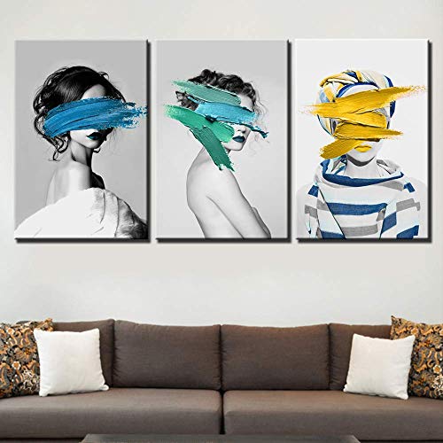 Tableau sur toile triptyque avec impression modulaire pour salon chic - 2