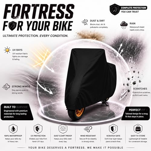 Image of Scooty Body Cover for TVS NTorq 125 Waterproof & Dustproof Scooter Cover UV Resistant, Heat Resistant & All Weather Protection Heavy Duty Triple Stitched Two Wheeler Cover (Black)