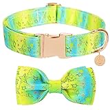 Dog Collar with Bow, Star Dog Collars with Detachable Bow and Metal Buckle, Adjustable Collar Gifts for Small Medium Large and Girl Boy Dogs