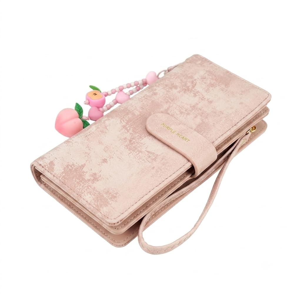 MOMAI IMPEX Pink Wallet with Wrist Strap and Charm-image-13