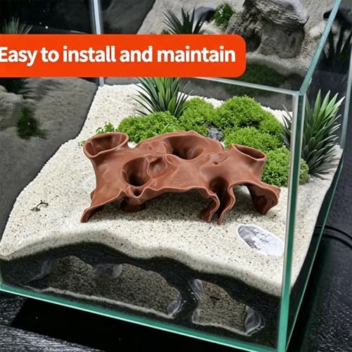 Woedpez Künstlerische 3D gedruckte Fischhöhlentunnel Aquariumdekoration zur Verbesserung der Unterwasserlandschaft und Haustierunterhaltung Modernes Aquariumzubehör-7