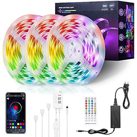 FAUETI LED Strip 15m, RGB LED Streifen Wasserdicht IP65, Farbwechsel LED Band Cover