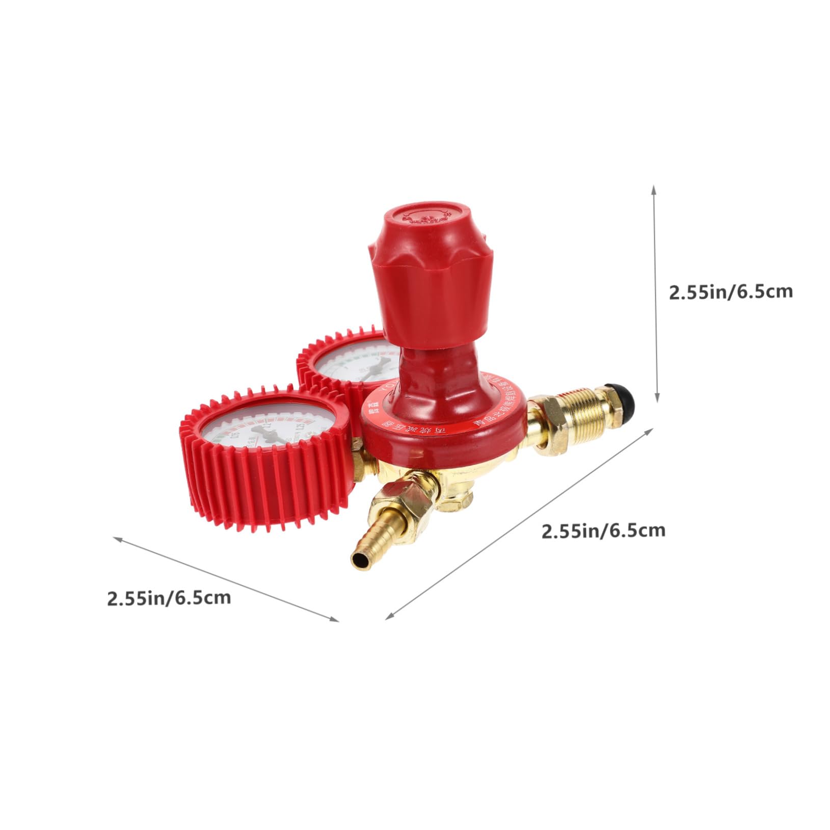 Angoily Dual Gauge Co2 Gas Regulator High Pressure Regulator Gauge for Welding Cutting Red Gas Pressure Regul