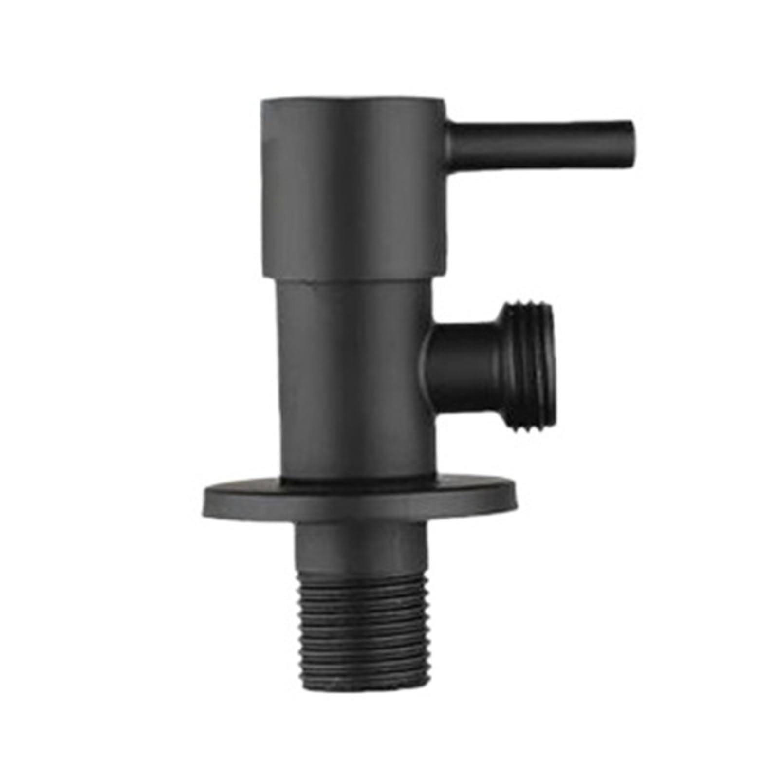Bvhisehp Black 304 Stainless Steel G1/2 Angle Valve Water Control Switch Household Toilet Kitchen Bathroom Pipeline Fitting(Black)