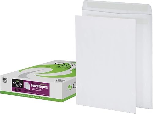 Quality Park Sobres de catálogo de 10 x 13 pulgadas, cierre autosellado Redi, para correo, almacenamiento, organización, tejido blanco de 28 libras Quality Park Sobres de catálogo de 10 x 13 pulgadas, cierre autosellado Redi, para correo, almacenamiento, organización, tejido blanco de 28 libras
