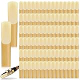 Nuenen 100 Pieces Alto Saxophone Reeds Size 2.5 Saxophone Reed Strength 2.5 Alto Sax Reeds for Alto Saxophone with Individual Protective Cover for Beginners Educators Instrument Accessories