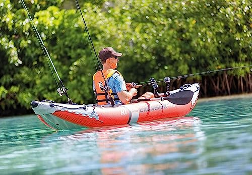 Intex 68303Ep Excursion Pro K1 Inflatable Kayak Set: Includes Deluxe 86In Aluminum Oars And High-Output Pump – Supertough Pvc – Adjustable Bucket Seat – 1-Person – 220Lb Weight Capacity #TOP4