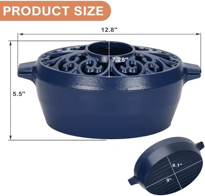 Miniatura 2 de Vaporizador para estufa de leña, humidificador de estufa de leña de 2.5 cuartos de galón, humidificador de hierro fundido recubierto de esmalte de