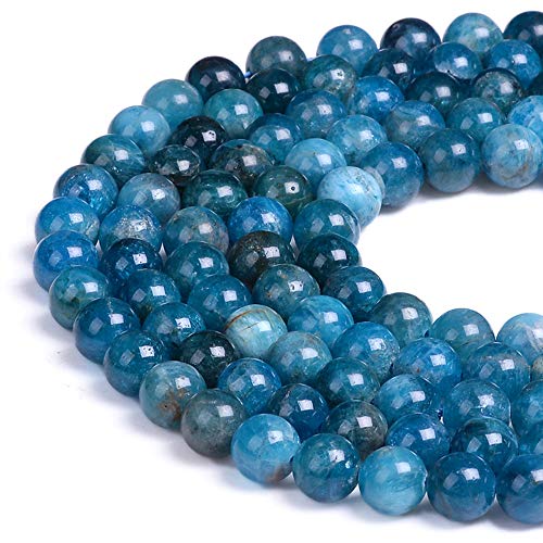 PLTbeads Gorgeous Blue Apatite Natural Gemstone Loose Beads 6mm Smooth Round Approxi 15 inch DIY Bracelet Necklace for Jewelry Making