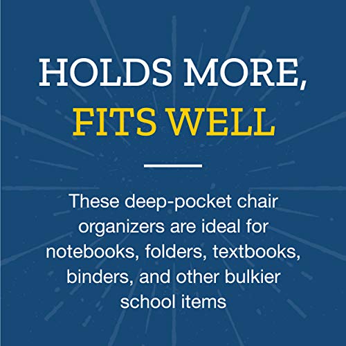 Image of Really Good Stuff Store More Deep-Pocket Chair Pockets, 6-Pack, Black | Chairback Storage Organizer for Students, Classroom Chairs and Seat Organization