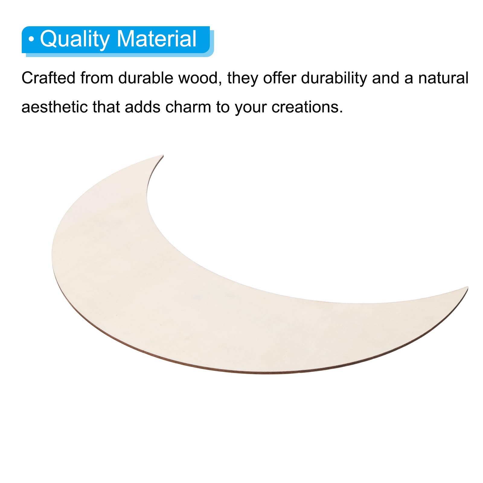 PATIKIL 11.4"x3.5" Wooden Moon - Image 4