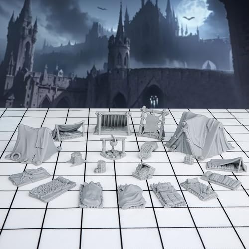 AUSPDICE 21pcs DND Camp Terrain Set for RPGs