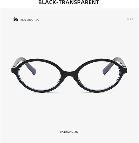 Miniatura 2 de Onrtry Lentes retro ovalados con bloqueo de luz azul para mujeres y hombres, anteojos falsos nerd redondos sin receta