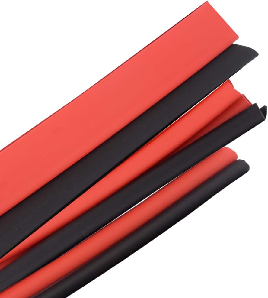3 Meters Heat Shrink Tube 3:1 Ratio - Glue Black Adhesive-Lined Heatshrink Tubing Large 12.7mm (1/2") Diameter, Electrical Sleeving Cable Wrap, Black 1.5M + Red 1.5M, By Brightfour