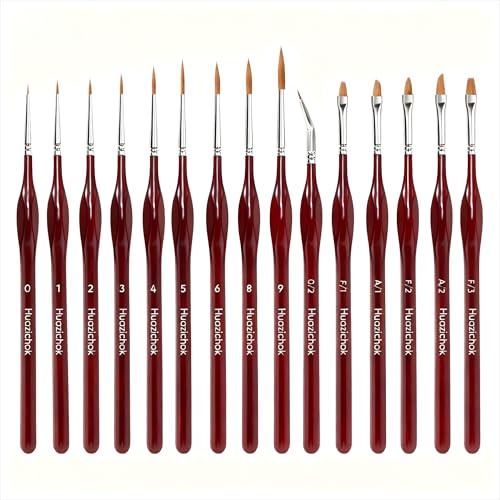 Detail Paint Brushes Set 15PCS, Miniature Paint Brushes - Fine Detailing, for Model Painting