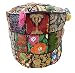 iinfinize - Pouf Vintage in Cotone Ricamato poggiapiedi Pouf Indiano Ricamato Cuscino da Pavimento Pouf 14x18 Rotondo Sedia marocchina Decorativo Pouf Pouf Pouf Decorazione casa Pouf