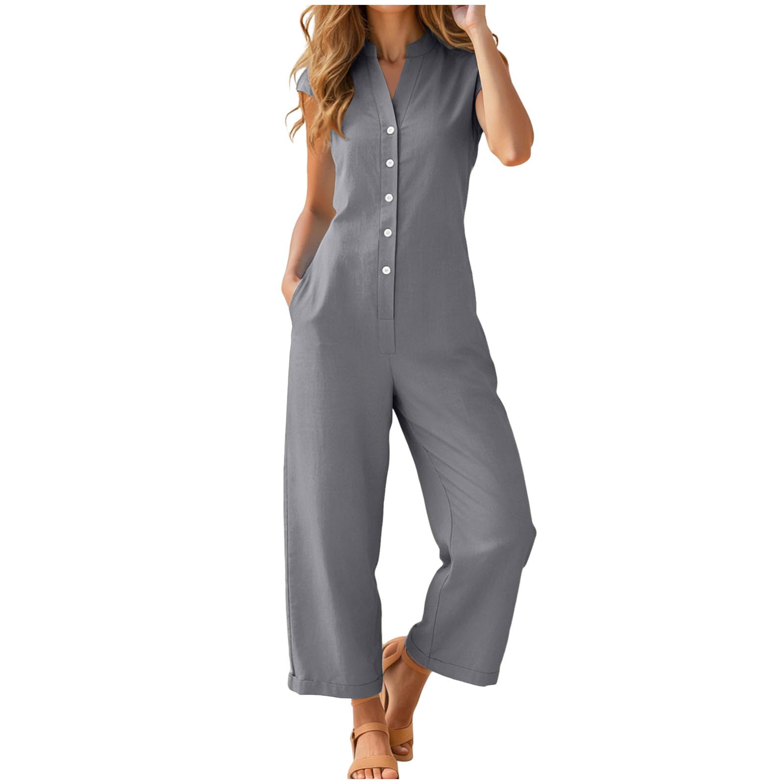 Salopette Donna Jeans Sciolto in Denim Overall con Tasche Gambe Grandi E Stampa Floreale Tuta Intera Lunga Moda Casual per Uscite Quotidiane E Tempo Libero Jumpsuit con Tasche Spiaggia Vacanza