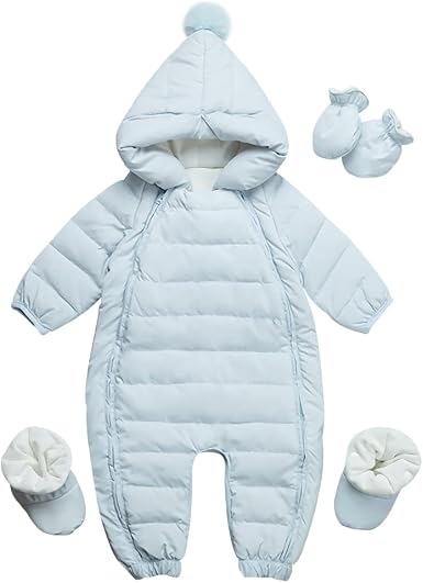 LSHEL Buzo Bebe Onesies Bebé a Prueba Viento Invierno Cálido Capucha Funda  para Pies Manga para Edades 3-24 Meses: Amazon.es: Ropa