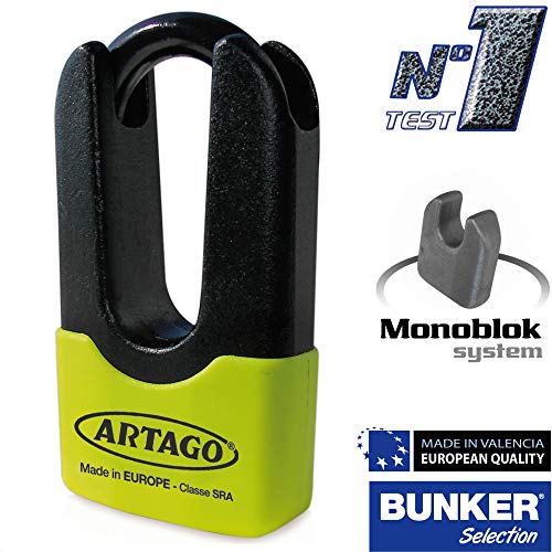 Artago 69X Candado Antirrobo Disco Alta Seguridad Doble Cierre ø14 Homologado Sra, Sold Secure Gold, ART4