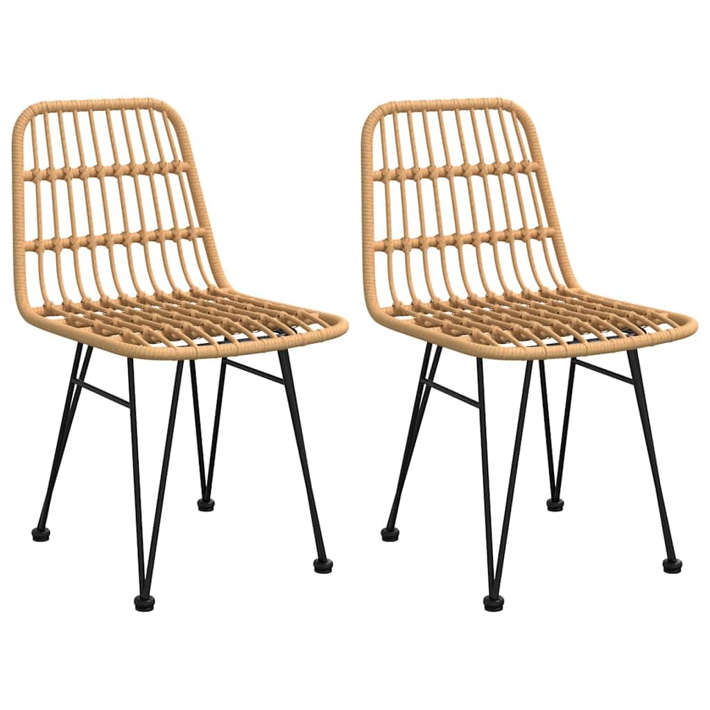 Krzesła ogrodowe 2 szt. 48 x 62 x 84 cm rattan PE