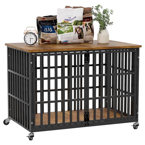Heavy Duty Wooden Dog Crate with TV Stand