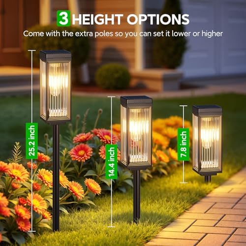 ELECLINK Solar Pathway Lights Outdoor, 8 Pack Upgraded Solar Lights Outdoor Waterproof, Bright Up to 15 Hrs Auto On/Off Garden Light for Yard Patio Lawn Path Walkway Driveway Outside Decor - 3