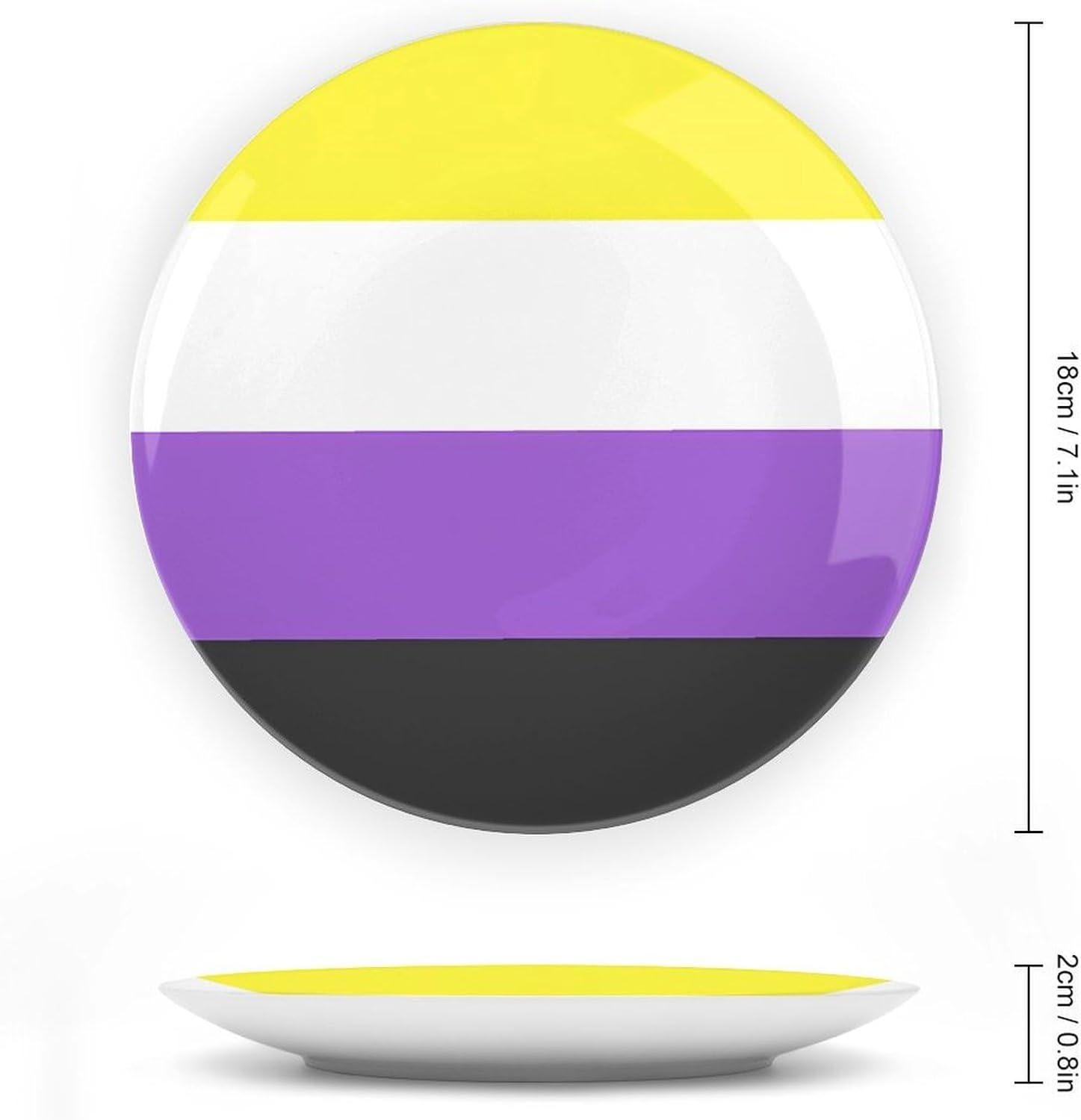 Non-Binary Flag Bone China Decorative Porcelain Plates Dinnerware Ornaments
