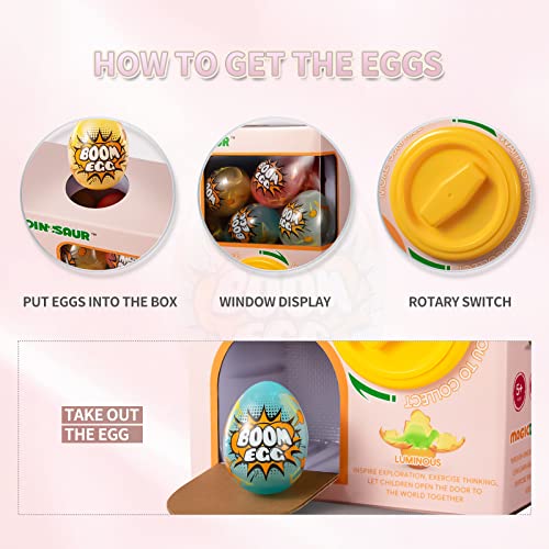 Magicdinosaur Mini Vending Machine With 12 Jumbo Smash Dinosaur Eggs & 12 Luminous Dino Figures, Hatching Burst Easter Eggs Toys For Kids Boys And Girls 3-5, Birthday Playset For Toddlers #TOP6