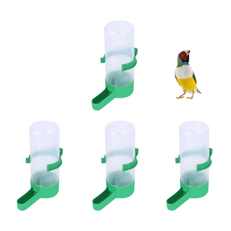 Bebedouro Automático para Aves em Plástico Transparente HUAZEXINX 60 mL, Pacote com 4