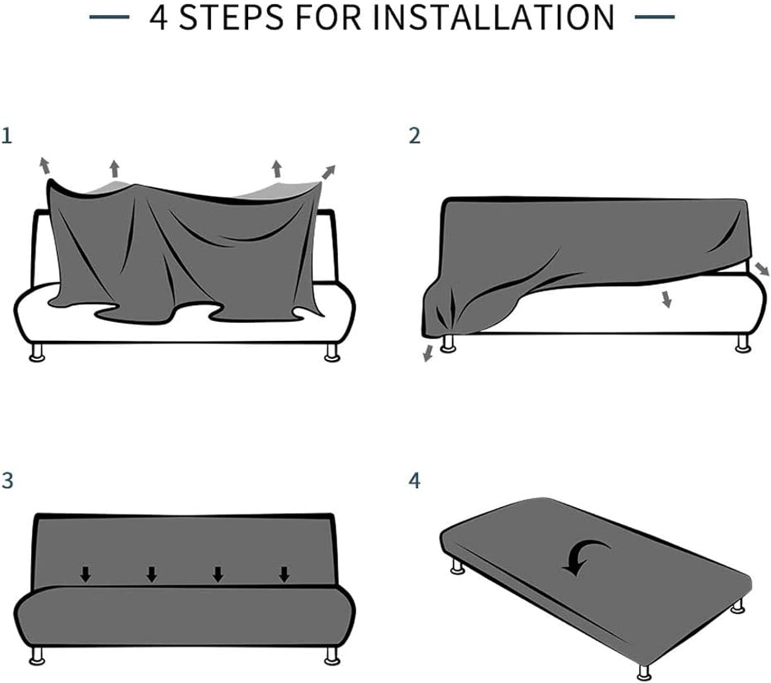 アームレスソファカバー布団スリップカバーストレッチスパンデックスプリント折りたたみソファベッド非アームレストソファ家具プロテクター洗