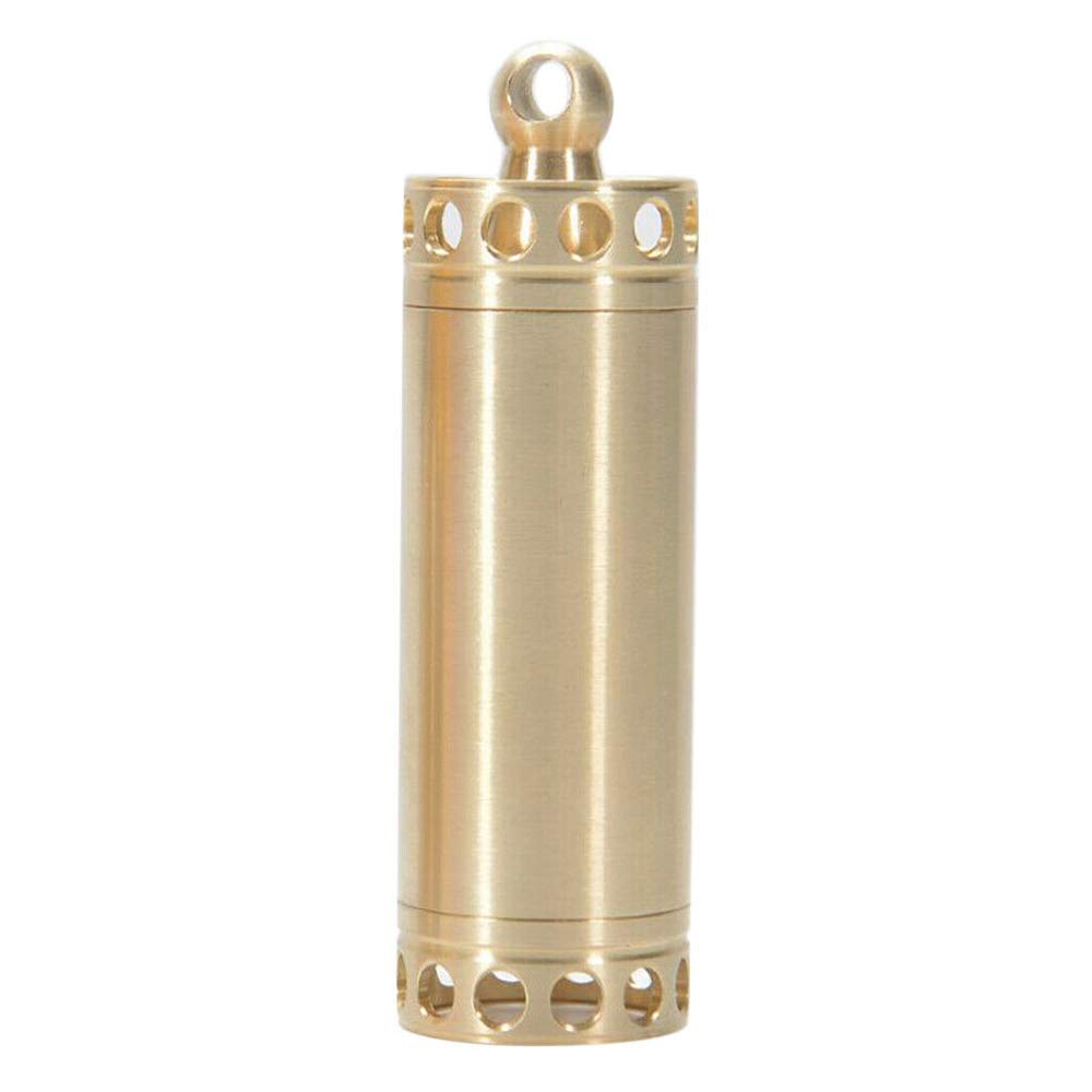 Porte-clés Porte-pilule En Laiton - Mini Boîte à Pilules, 67 Mm, Jaune, Neuf, Fabriqué En Chine