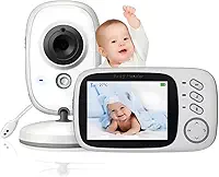 Babá Eletrônica com Câmera e Tela LCD – Baby Monitor com Visão Noturna Infravermelha, Áudio Bidirecional, Monitoramento de Temperatura, Modo VOX e Alcance Longo para Monitorar Bebês