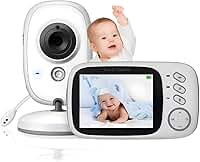 Babá Eletrônica com Câmera e Tela LCD – Baby Monitor com Visão Noturna Infravermelha, Áudio Bidirecional, Monitoramento de Temperatura, Modo VOX e Alcance Longo para Monitorar Bebês
