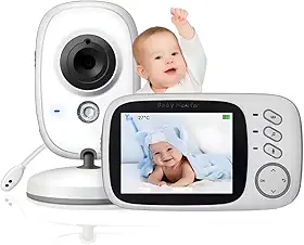 Babá Eletrônica com Câmera e Tela LCD – Baby Monitor com Visão Noturna Infravermelha, Áudio Bidirecional, Monitoramento de Temperatura, Modo VOX e Alcance Longo para Monitorar Bebês