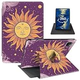 GFRGTFHYT for iPad Pro 11 Inch Case (M4, 5th Generation 2024) with 360 Degree Rotating Swivel Slim PU Leather Shockproof Protective Adjustable Stand Smart Cover with Auto Wake/Sleep, Art Sun