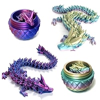Fuisylr Œuf de dragon imprimé en 3D, œufs de dragon avec dragon à l' intérieur, jouets