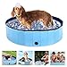 Laelr Piscina para Perros, Bañera Plegable para Mascotas, Piscina Portátil de PVC para Niños, Piscinas para niños, Piscina Infantil, diseño Antideslizante Azul (120 * 30H)