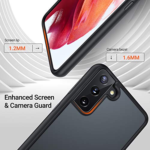 Torras Shockproof Designed For Samsung Galaxy S21+ Plus Case 6.7'' [6Ft Military Drop Protection] [Semi-Clear] Matte Hard Back & Soft Edge Slim Galaxy S21+ Plus Case 5G Guardian Series, Frost Black #TOP4