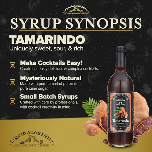 Image of Liquid Alchemist Tamarind Syrup for Cocktails - Real Ingredients Make our Tamarindo Syrup the Perfect Spicy Margarita Mix - Made with Fresh Tamarind Puree & All Natural Tamarind Concentrate (25.4 oz)
