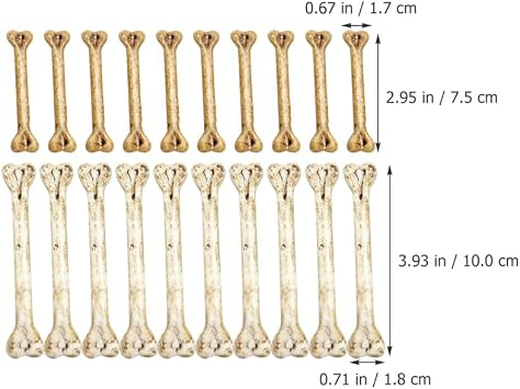 EXCEART 20pcs Mini Skeleton Bones Simulation Plastic Bone White Fake s Prop Skull Pendant Charm Artificial Ornaments Hanging Decor DIY Human Skeleton Costume