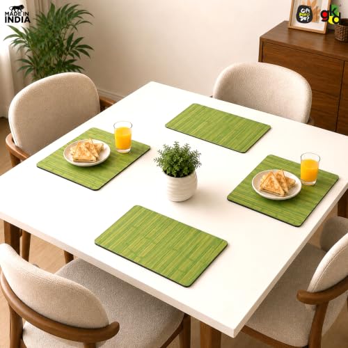 Image of Gift Kya De Foldable Green Bamboo Sofa Armrest Tray with Foam Base