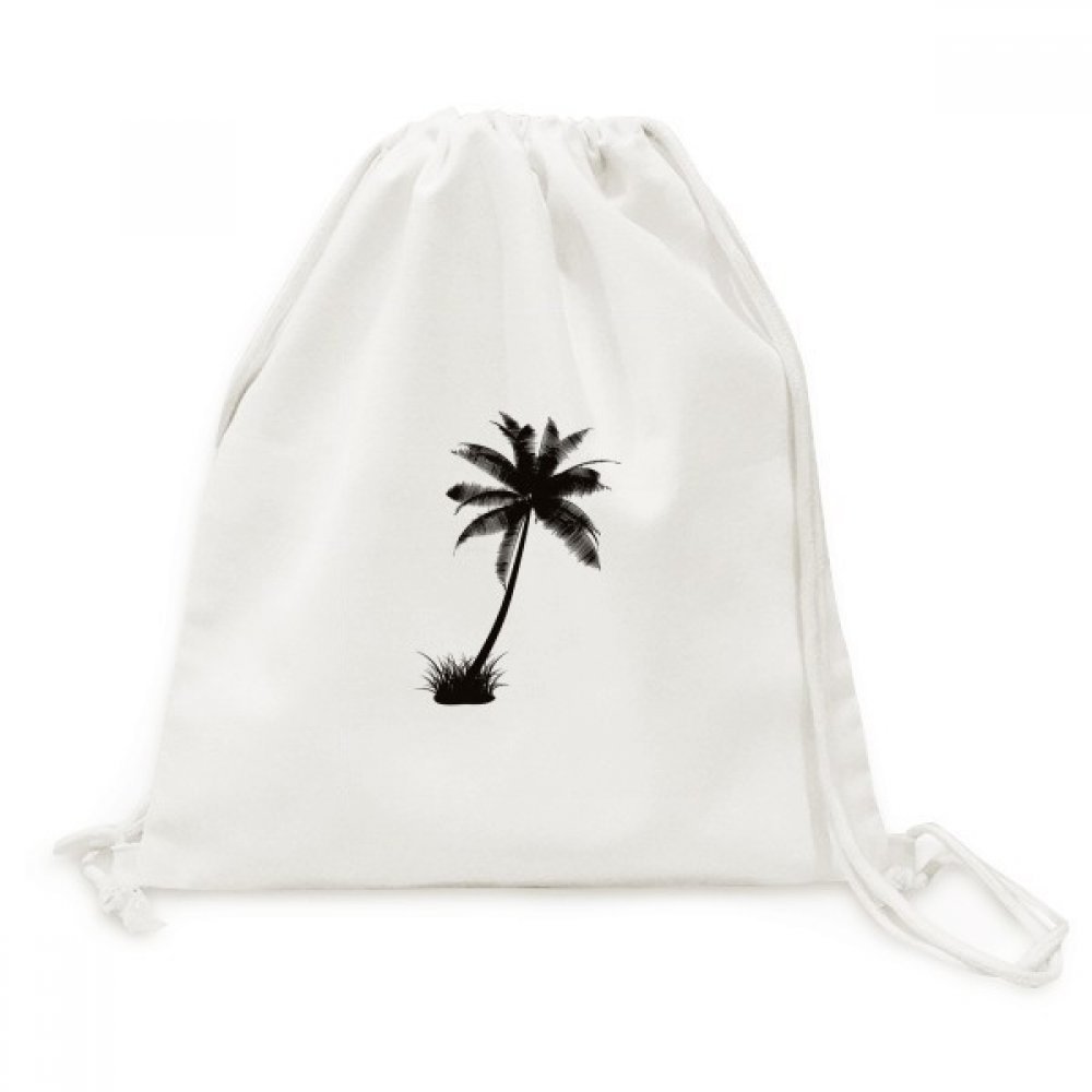 Sac à dos cordon Cocotier Plage Toile Noire Voyage Drawstring