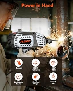 PLOWIC Portable Welding Machine, Handheld Welder 110V with IGBT Inverter 5 Variable Current Adjustment, ARC Stick Welder Gun for 1/16"-1/8" Rods, Home Use, DIY Work – Carring Case &20 Rods Included