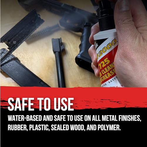 SLIP 2000 725 Gun Cleaner and Degreaser, Removes Deposits of Carbon, Grease, Grime, All Purpose Gun Cleaner, Trigger Spray Bottle, 4 fl oz Pump Spray