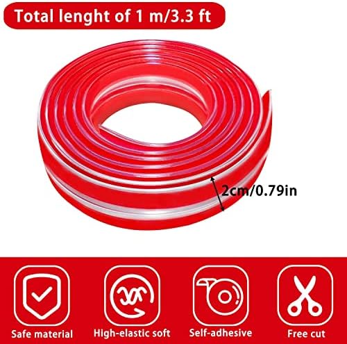 Edge Protector, Silicone Corner Protectors for Kids Transparent Table Corner Protectors Safety Baby Proofing Edge Protector Furniture Edge Protectors for Table Cabinets Drawers (2cm x 1M)