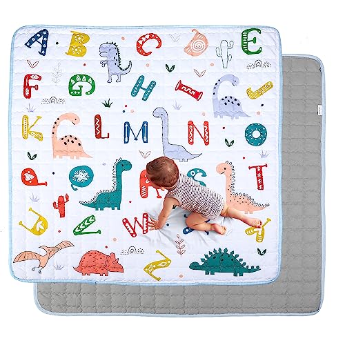 Image of MEM Playpen Mat 50" X 50" Baby Play Mat, Thicken One-Piece Baby Crawling Mat, Non Slip Washable Play Mats for Floor, Cushioned Baby Playmat Floor Mat for Infants, Babies, Toddlers