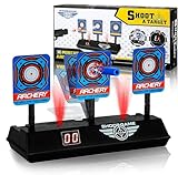 Facarler Cible pour Nerf, Cible de Score Sonore avec Réinitialisation Automatique, Jeu de Tir Compatible avec Nerf N-Strike Elite/Mega/Rival Series pour Garçons